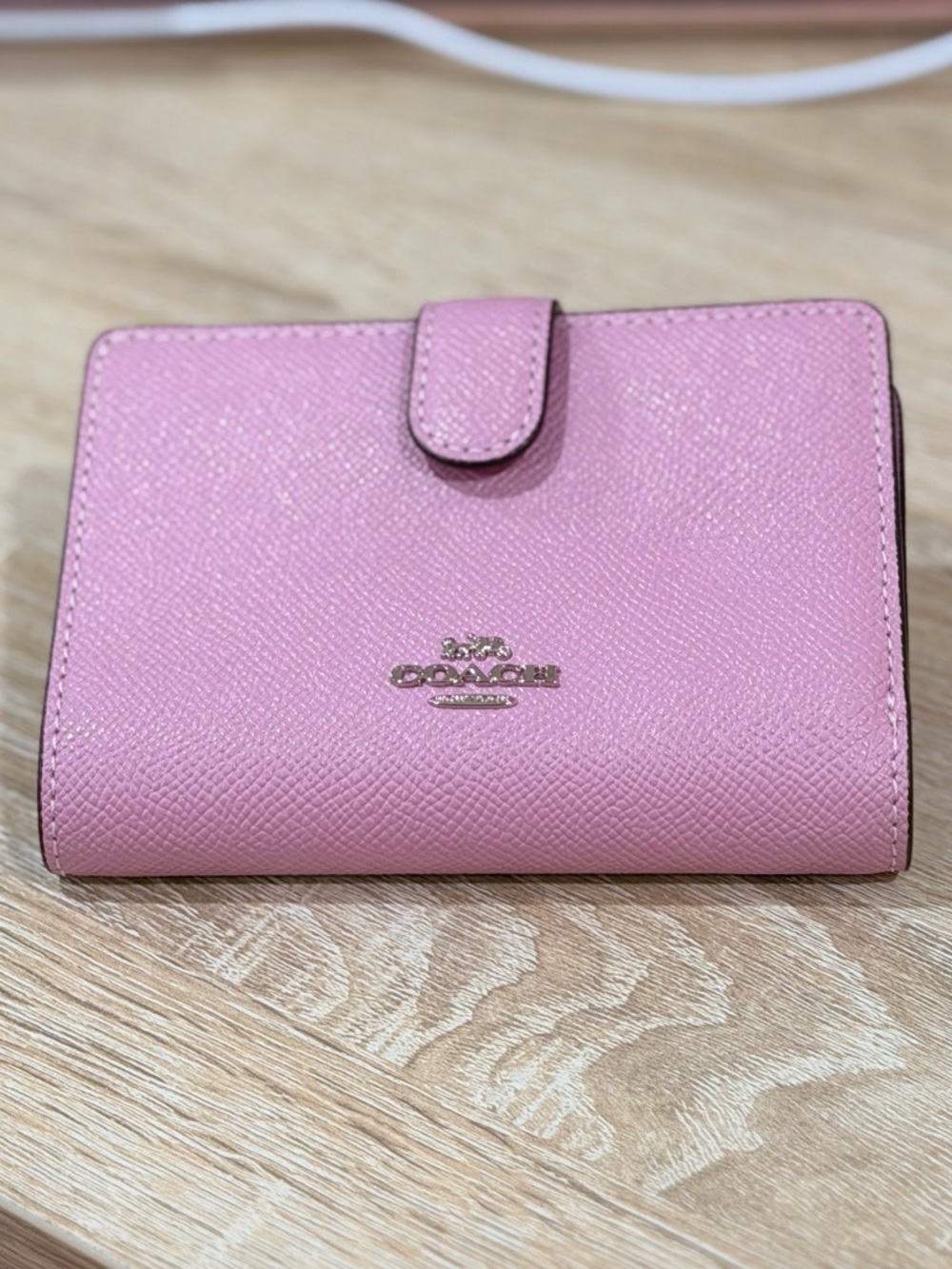NWT- Coach Medium Corner Zip Wallet in Crossgrain Leather Dusty Rose